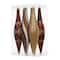 6 Pack 7.7" Brown, White & Gold Glitter Shatterproof Teardrop Ornaments by Ashland®